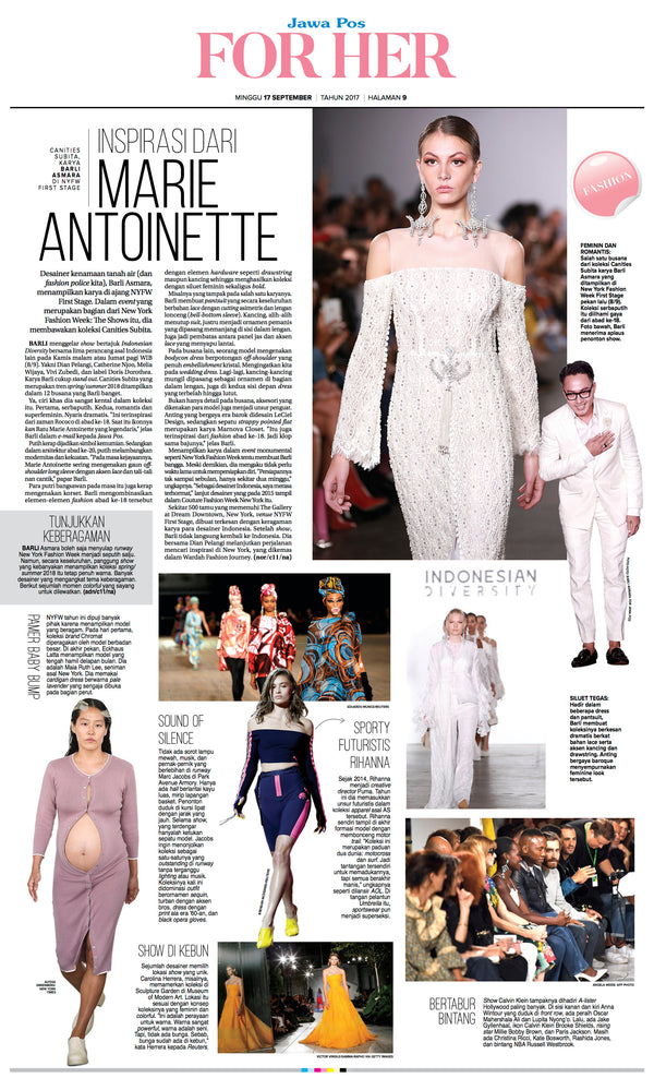 Barli Asmara - New York Fashion Week First Stage Spring Summer 2018 - Canities Subita - Jawa Pos