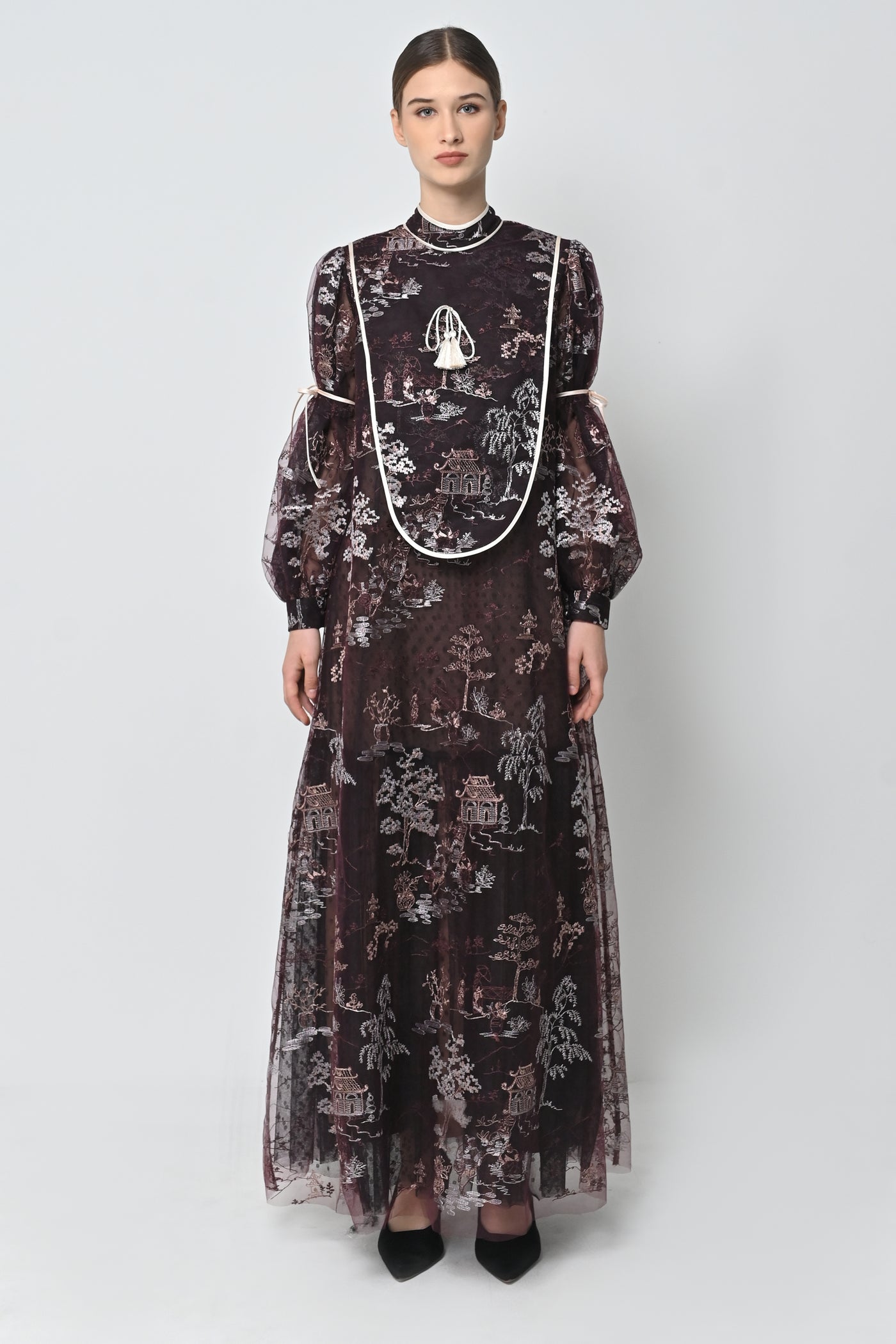 Corrina Dress in Deep Maroon