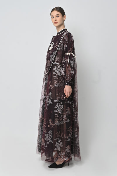 Corrina Dress in Deep Maroon