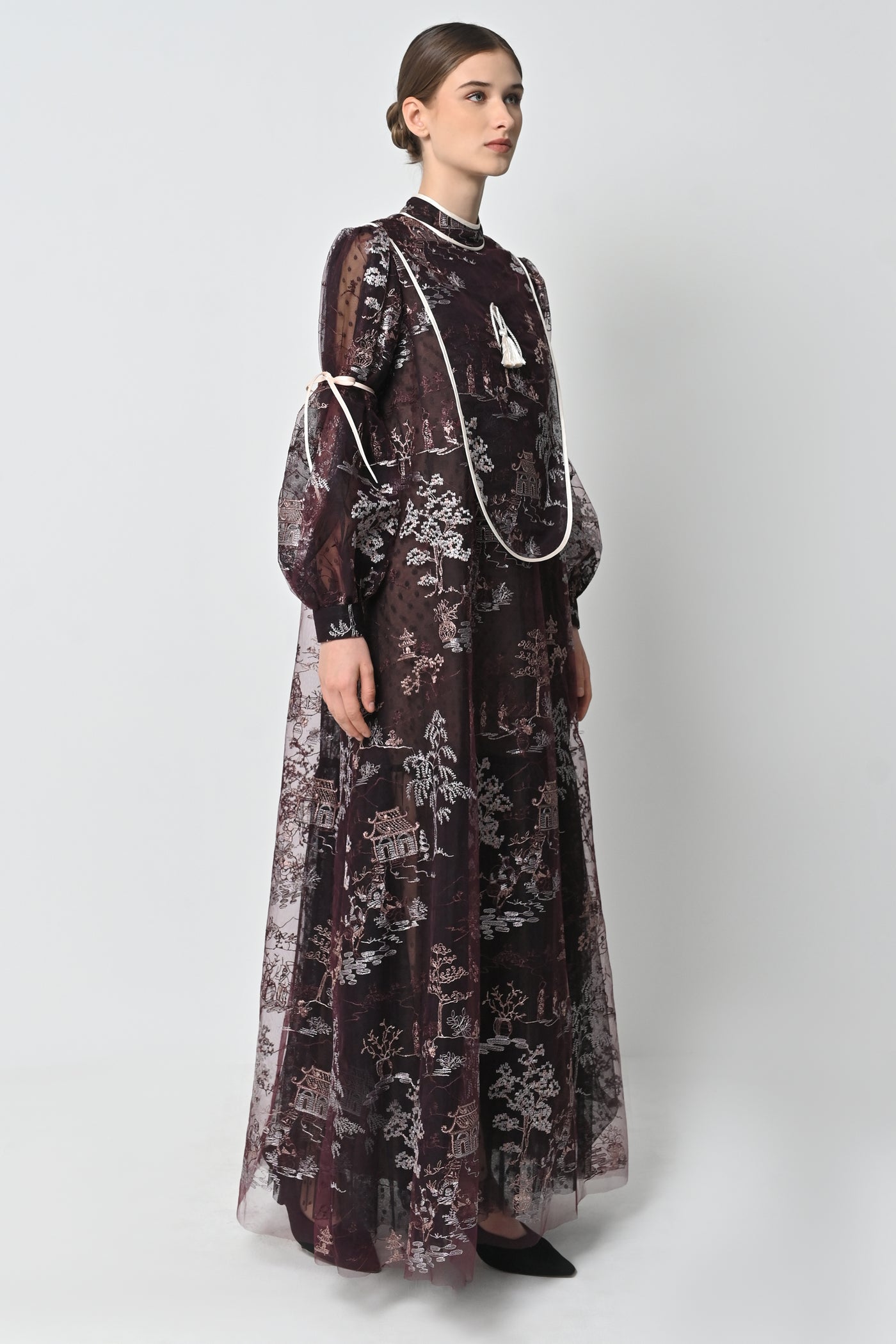Corrina Dress in Deep Maroon