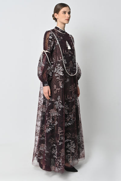 Corrina Dress in Deep Maroon