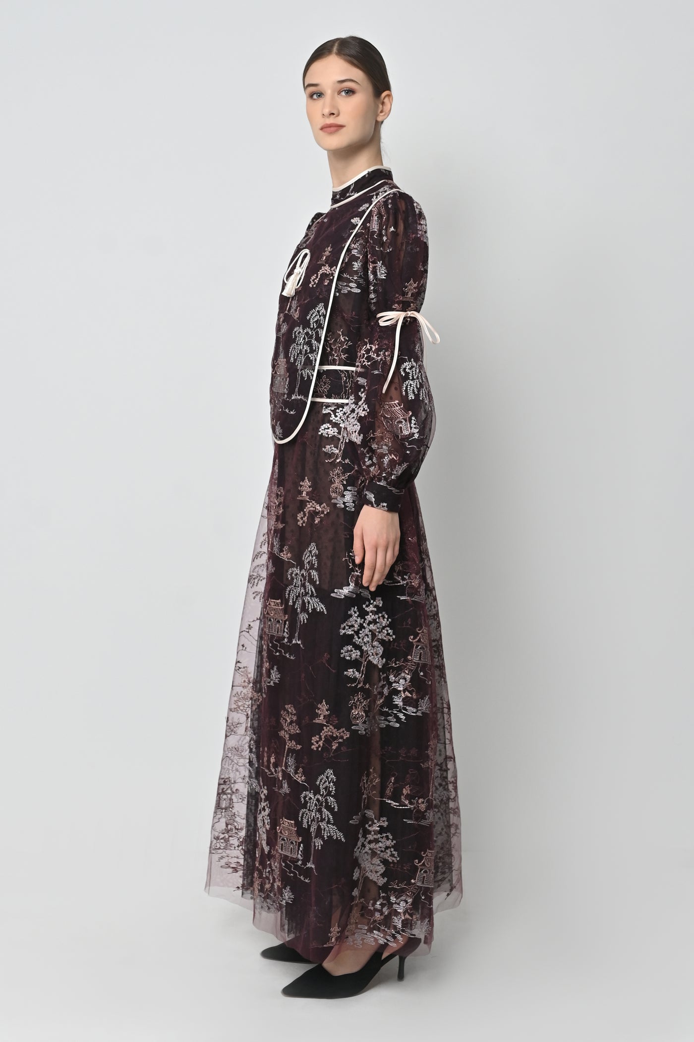 Corrina Dress in Deep Maroon