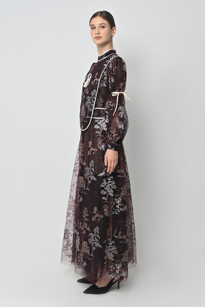 Corrina Dress in Deep Maroon