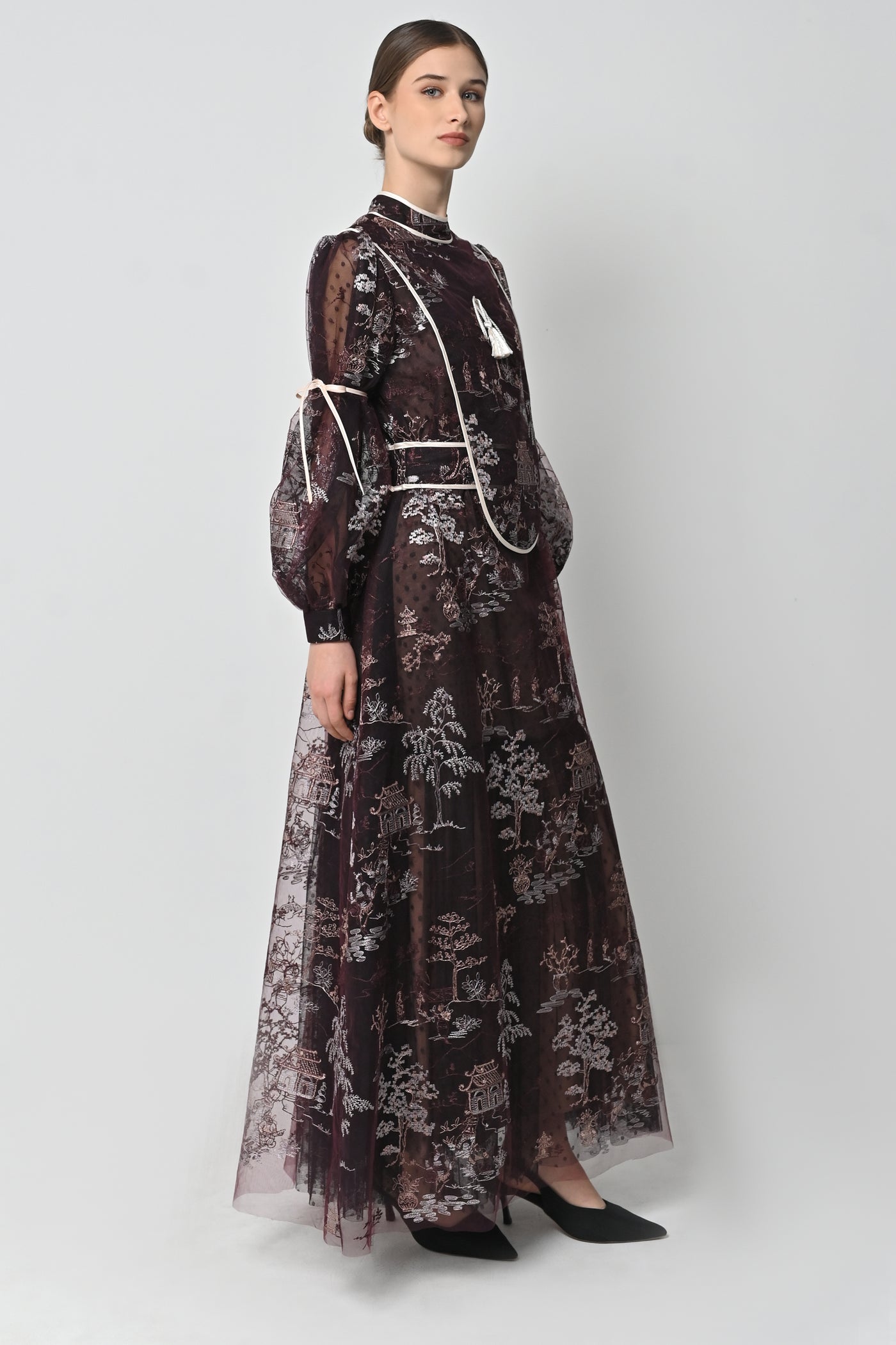 Corrina Dress in Deep Maroon