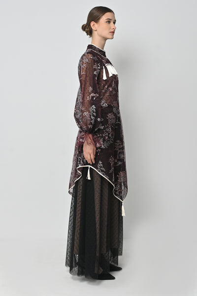Claudie Dress in Deep Maroon
