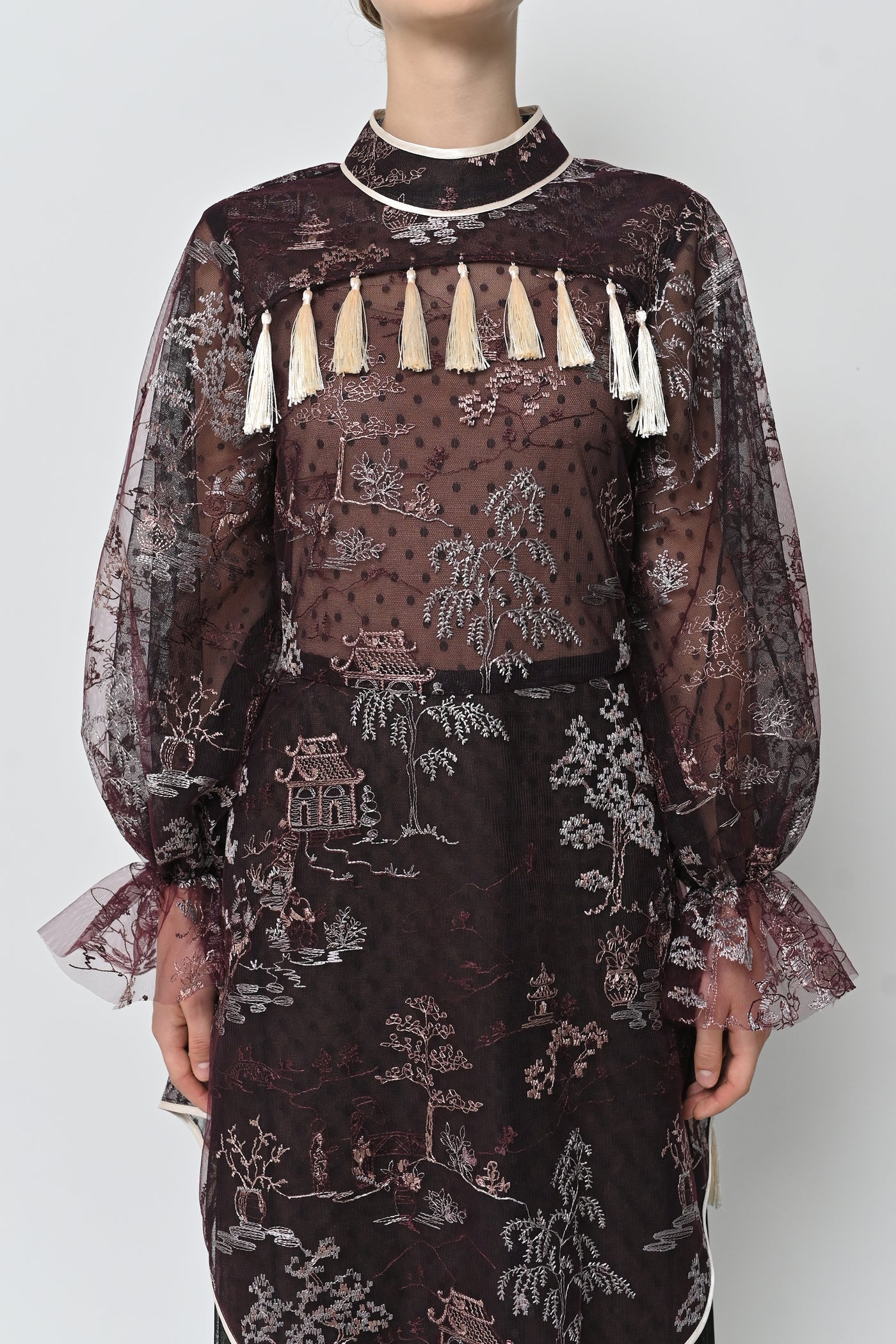Claudie Dress in Deep Maroon