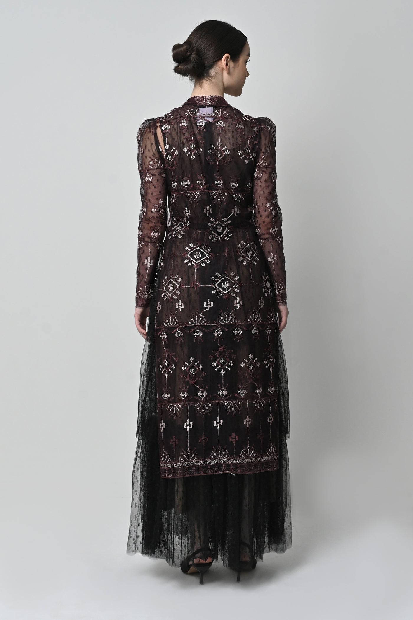 Asya Dress in Deep Maroon