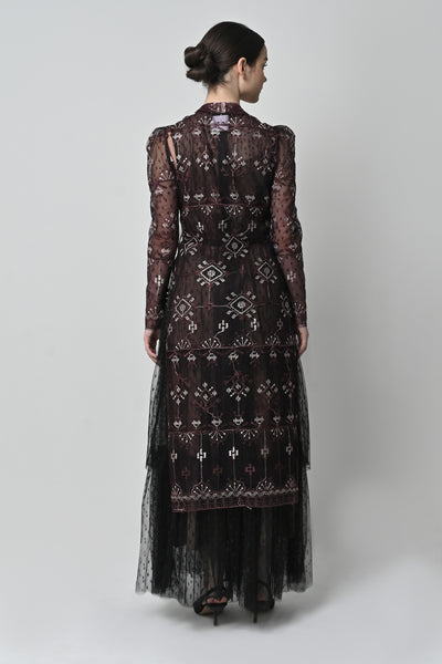 Asya Dress in Deep Maroon