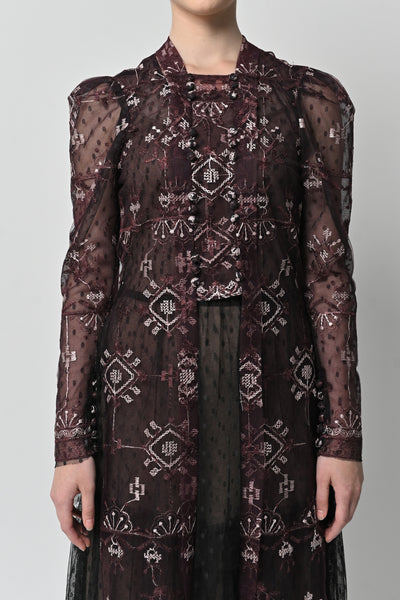 Asya Dress in Deep Maroon