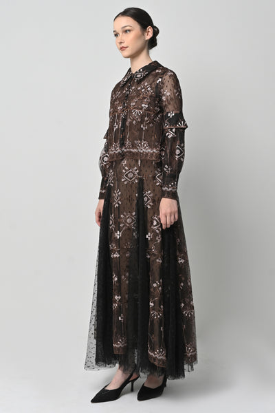 Ginna Dress in Mahogany