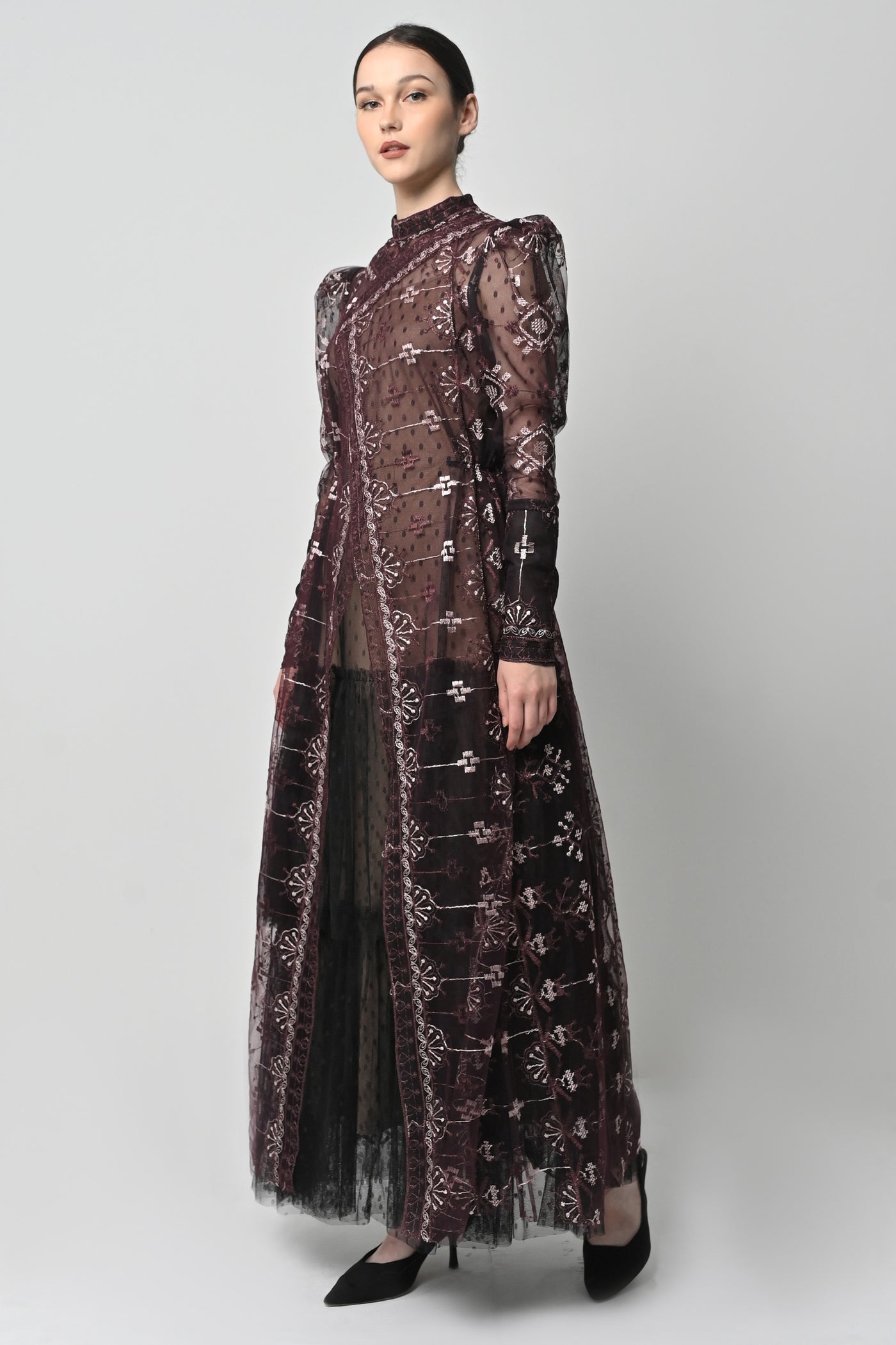 Jenna Dress in Deep Maroon
