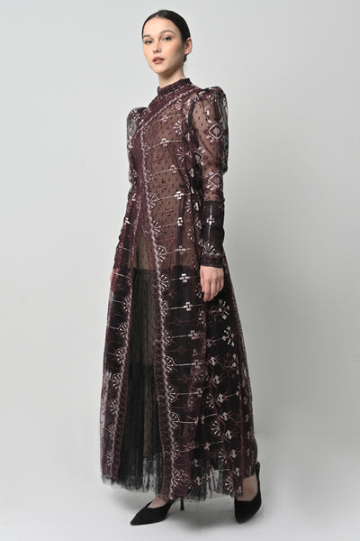 Jenna Dress in Deep Maroon