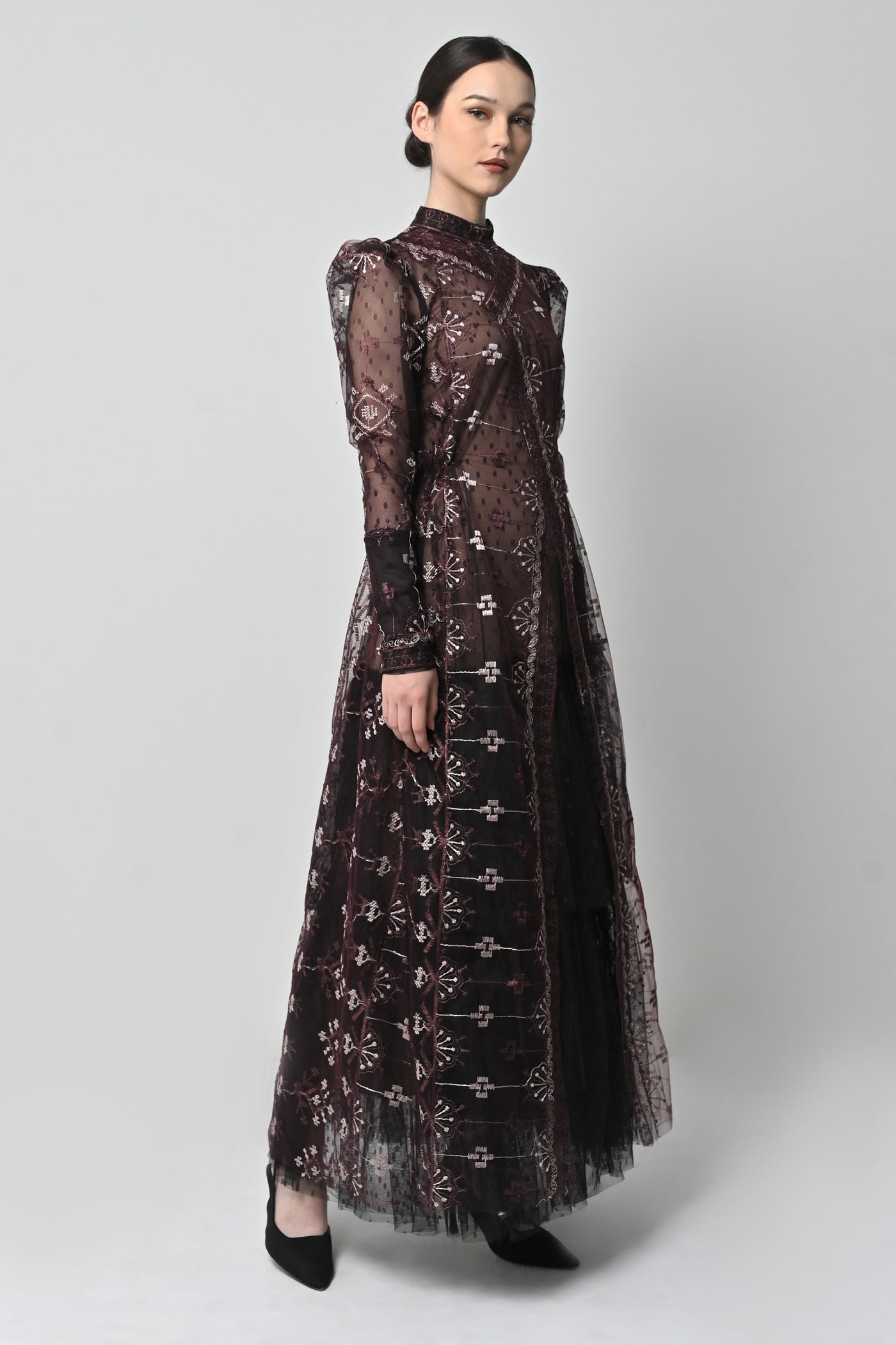 Jenna Dress in Deep Maroon