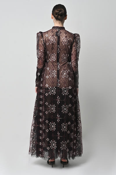 Jenna Dress in Deep Maroon