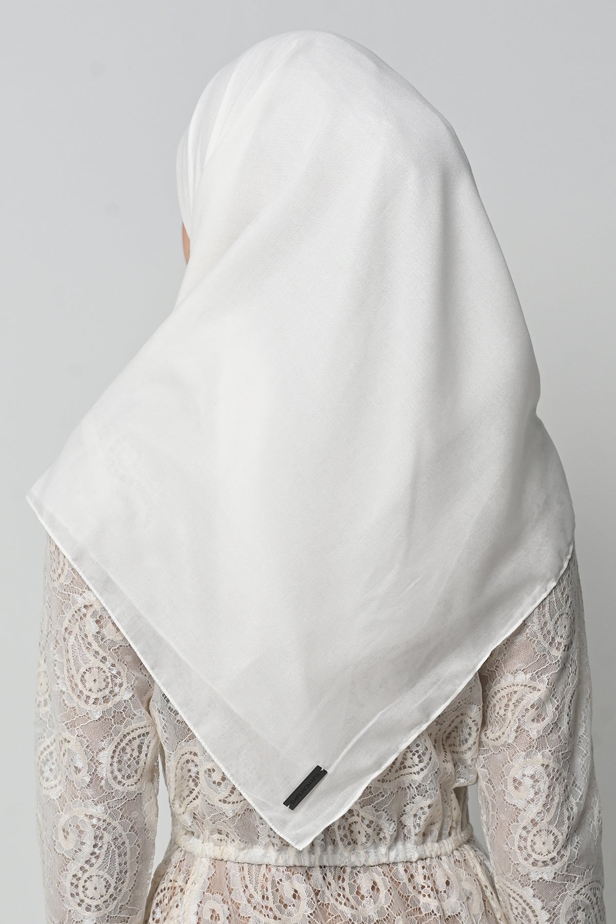 Ultrafine Voile Plain Square Scarf in Off White