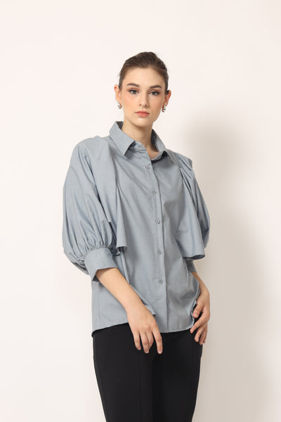 Queen Shirt In Light Blue