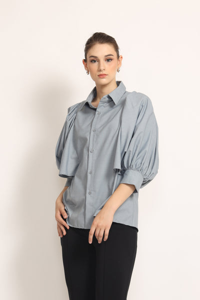 Queen Shirt In Light Blue
