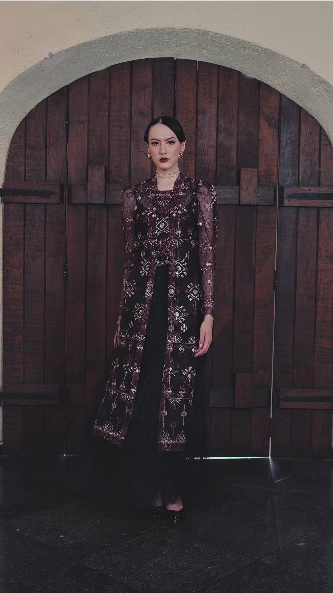 Asya Dress in Deep Maroon