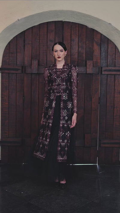 Asya Dress in Deep Maroon