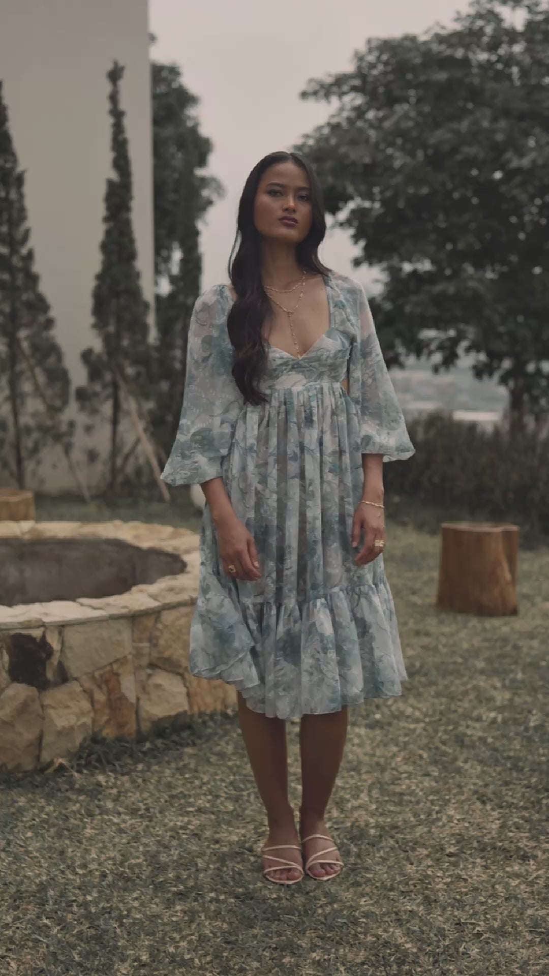 Jody Dress in Dusty Blue