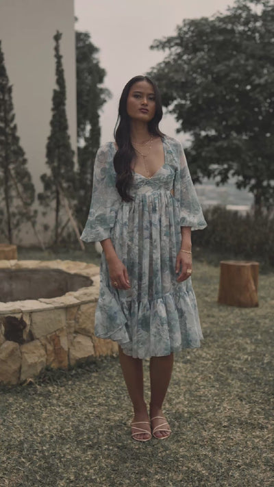 Jody Dress in Dusty Blue