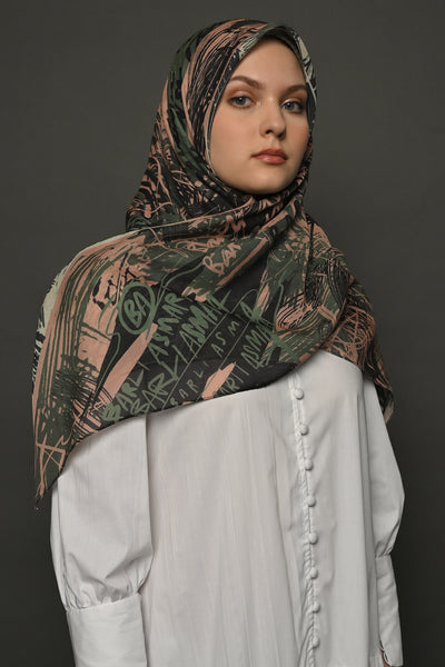Grafitti Scarf in Army