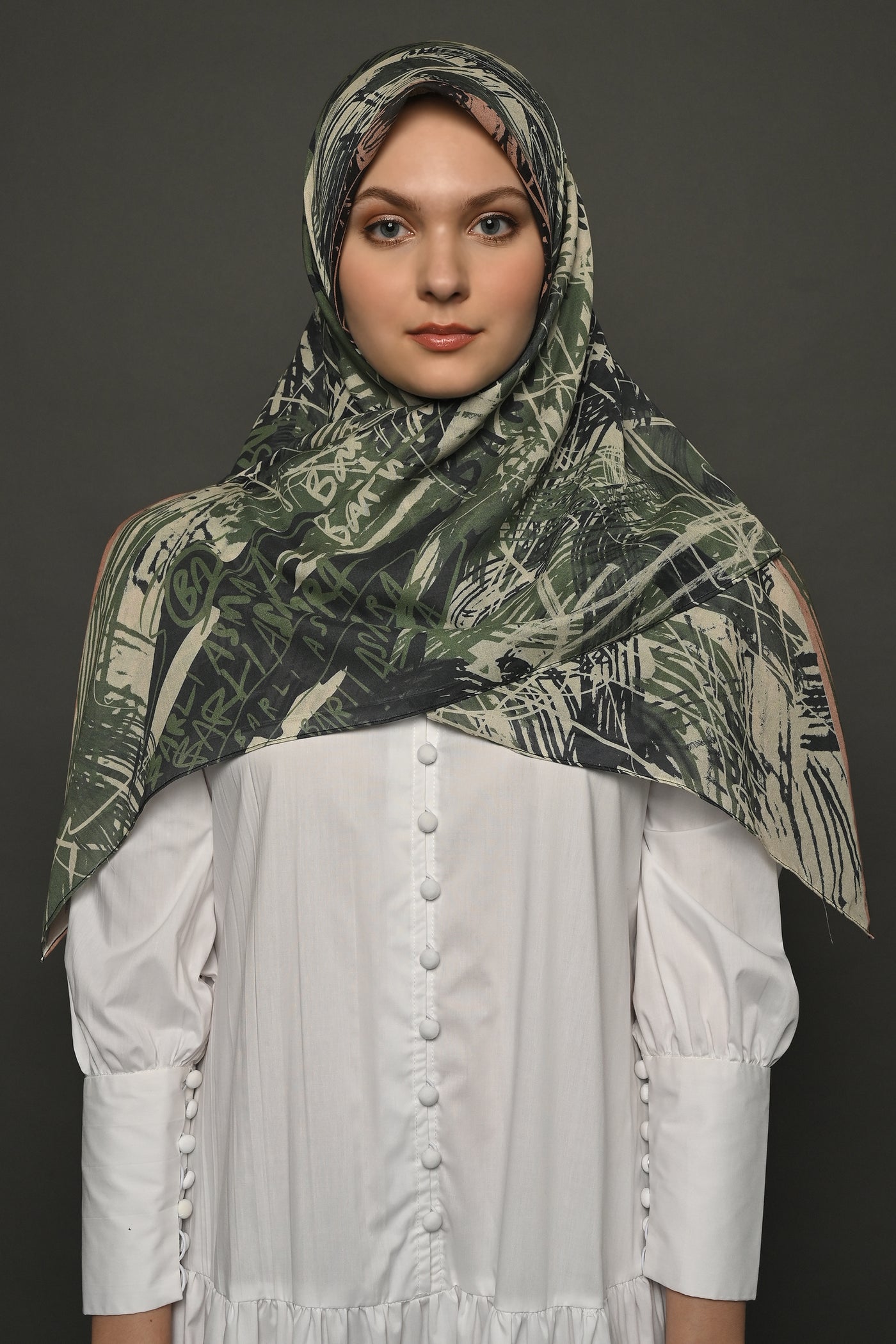 Grafitti Scarf in Army
