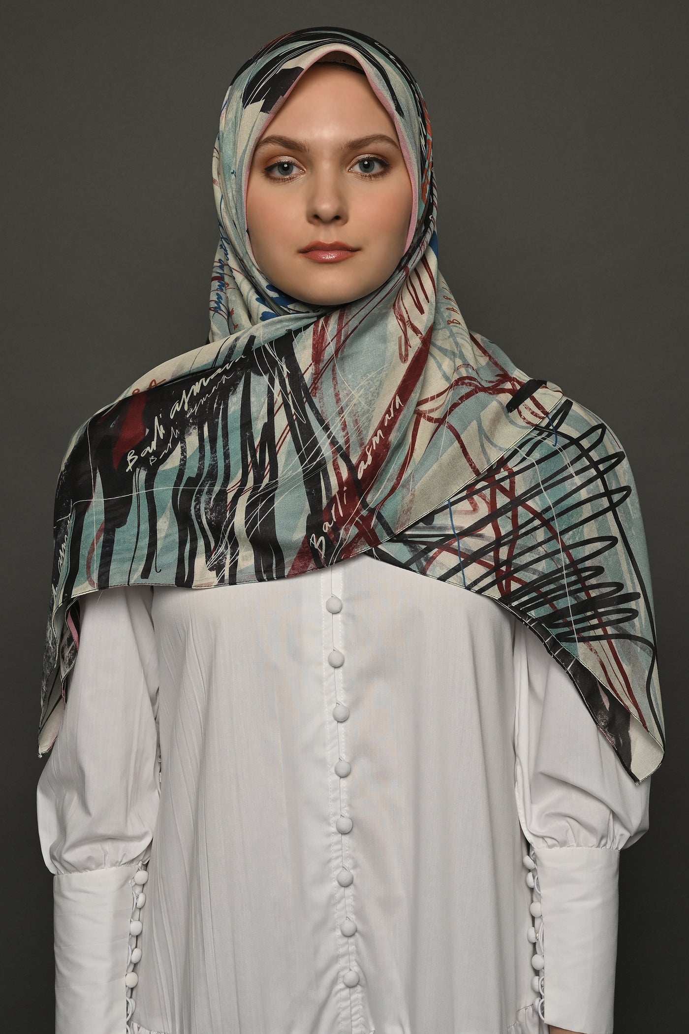 Grafitti Scarf in Mint