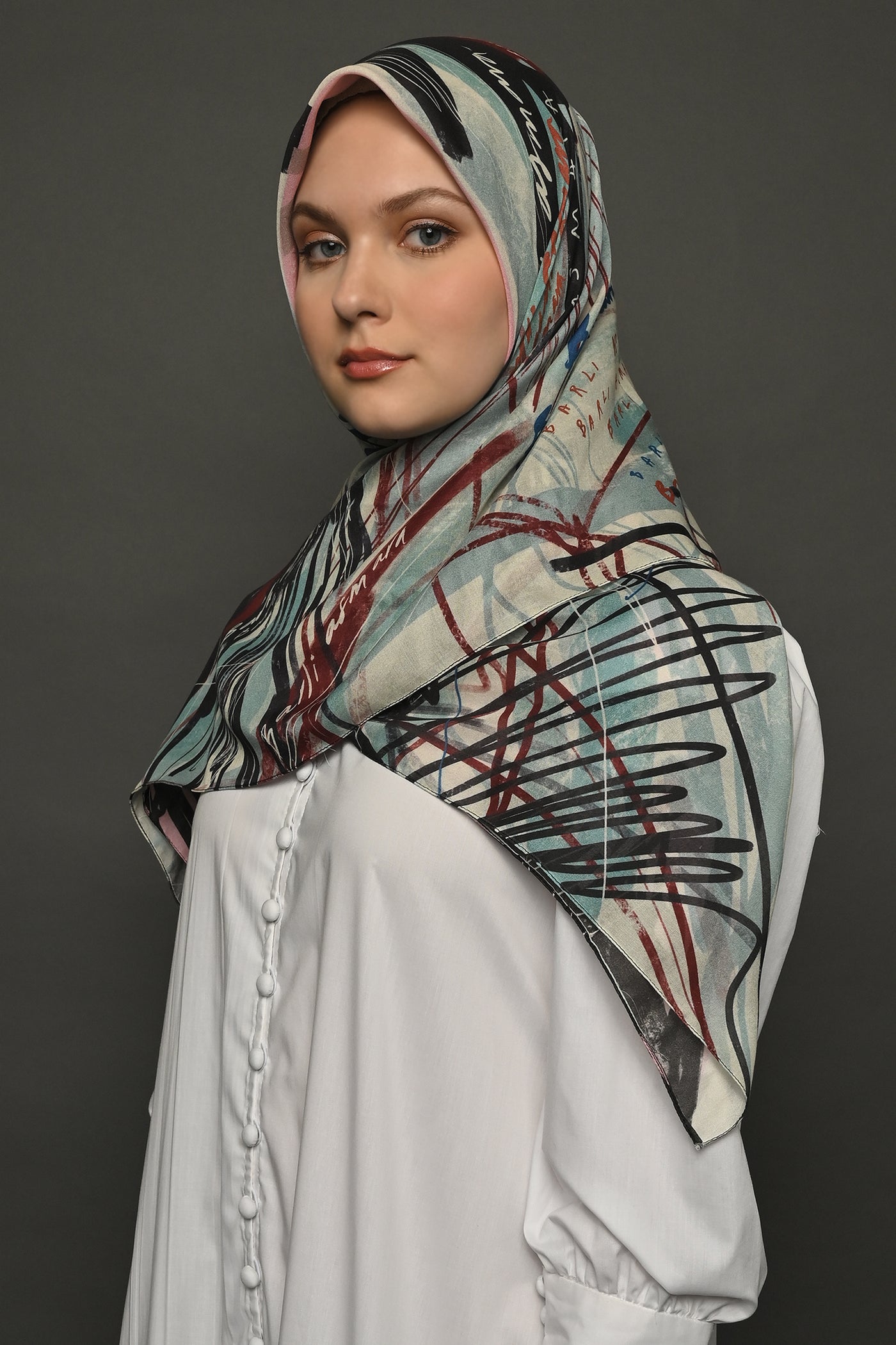 Grafitti Scarf in Mint
