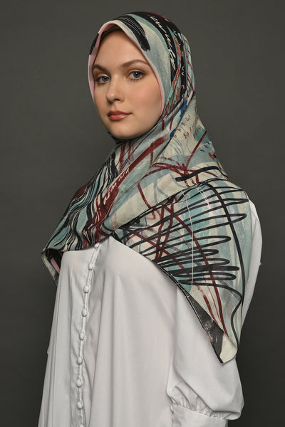 Grafitti Scarf in Mint