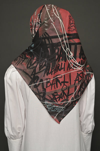 Grafitti Scarf in Purple
