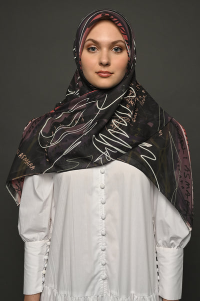 Grafitti Scarf in Purple