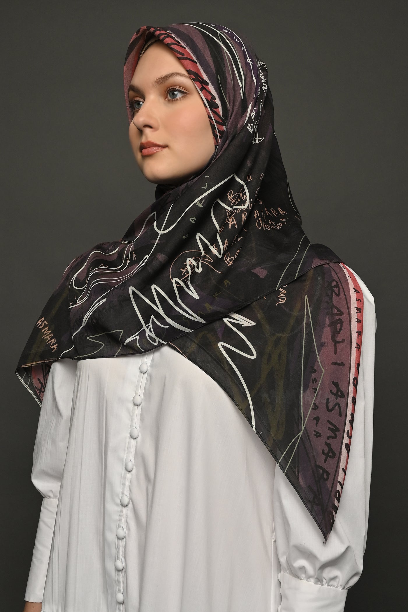 Grafitti Scarf in Purple